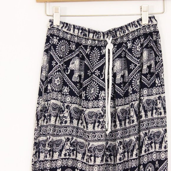 *Women's Boho Pants Harem Smocked Waist Yoga Palazzo Hippie Beach Elephant Print - Picture 5 of 7